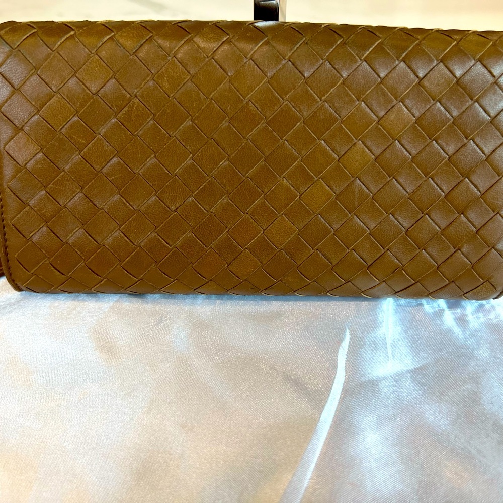 💎AUTHENTIC💎 BOTTEGA VENETA Light brown Women’s Leather INTERCCIACO Wallet - Picture 2 of 5